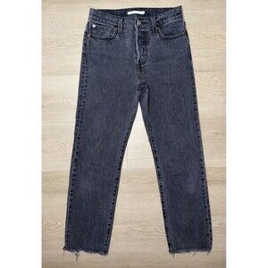 Levis Jeans Womens 26x25 Gray Wedgie Straight High Rise Button Fly Denim Stretch